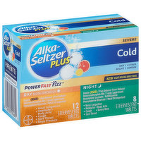 Alka-Seltzer Plus Cold, Citrus/Lemon, Severe, Day/Night, Effervescent Tablets, 1 Each