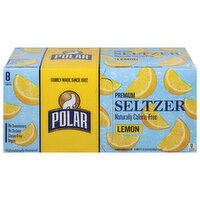 Polar Seltzer, Premium, Lemon, 8 Each