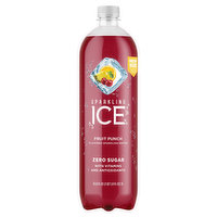 Sparkling Ice Sparkling Water, Fruit Punch, Zero Sugar, 33.8 Fluid ounce