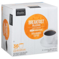 Essential Everyday Coffee, 100% Arabica, Light Roast, Breakfast Blend, Single Serve Cups, 36 Each