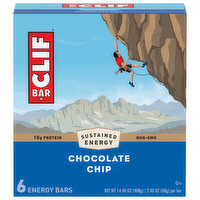 Clif Bar Energy Bars, Chocolate Chip, 6 Each