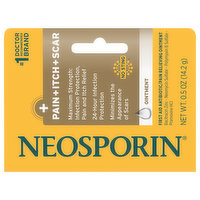 Neosporin Pain + Itch + Scar Ointment, Maximum Strength, No Sting, 0.5 Ounce