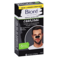 Biore Pore Strips, Deep Cleansing, Charcoal, 6 Each