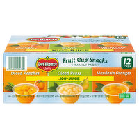 Del Monte Fruit Cup Snacks, Assorted, Family Pack, 12 Each