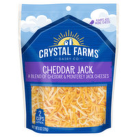 Crystal Farms Shredded Cheese, Cheddar Jack, 8 Ounce