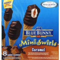Blue Bunny Mini Cones, Caramel, 8 Each