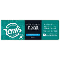 Tom's of Maine Toothpaste, Peppermint, Activated Charcoal, Anticavity, 4 Ounce