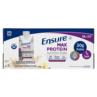 Ensure Max Protein Nutrition Shake, French Vanilla, Value Pack, 12 Each