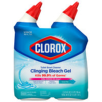 Clorox Toilet Bowl Cleaner, Clinging Bleach Gel, Ocean Mist, 2 Pack, 2 Each
