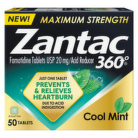 Zantac 360 Acid Reducer, Maximum Strength, Cool Mint, 50 Each