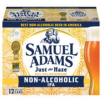 Samuel Adams Beer, IPA, Non-Alcoholic, Just the Haze, 12 Each