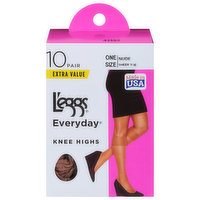 L'eggs Everyday Knee Highs, Nude, Extra Value, 10 Each