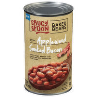 Saucy Spoon Baked Beans, Applewood Smoked Bacon, 28 Ounce