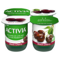 Activia Yogurt, Lowfat, Black Cherry, 4 Each