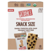 Perfect Bar Protein Bar, Dark Chocolate Chip Peanut Butter with Sea Salt, Snack Size, 8 Each