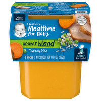 Gerber Mealtime for Baby Turkey Rice, Powerblend, Sitter 2nd Foods, 2 Pack, 2 Each