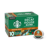 Starbucks K-Cup Coffee Pods, Decaf House Blend, Medium Roast, 10 Each