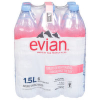 Evian Spring Water, Natural, 6 Each