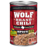 Wolf Brand Spicy Chili With Beans, Zesty Green Chilies & Tomatoes, 15 Ounce