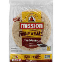 Mission Tortilla Wraps, Chia & Quinoa, Whole Wheat+, 6 Each
