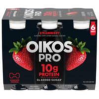 Oikos Pro Dairy Drink, Cultured, Strawberry, 6 Each