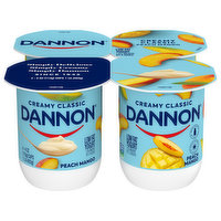 Dannon Yogurt, Lowfat, Peach Mango, Creamy Classic, 4 Each