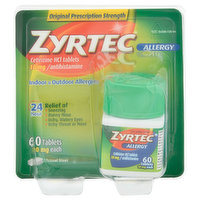 Zyrtec Allergy, Indoor & Outdoor, Original Prescription Strength, 10 mg, Tablets, 60 Each
