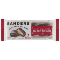 Sanders Sea Salt Caramels, Dark Chocolate, 3 Each