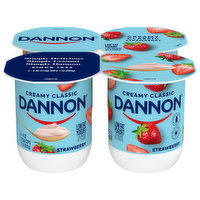 Dannon Yogurt, Low Fat, Strawberry, Creamy Classic, 4 Each