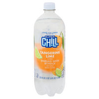 Super Chill Sparkling Water Beverage, Tangerine Lime Flavored, 33.8 Fluid ounce