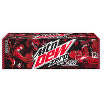 Mtn Dew Soda, Zero Sugar, Code Red, 12 Each