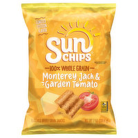 SunChips Whole Grain Snacks, Monterey Jack & Garden Tomato, 7 Ounce