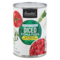 Essential Everyday Tomatoes, No Salt Added, Italian Style with Garlic, Oregano & Basil, Diced, 14.5 Ounce