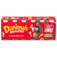 Danimals Smoothie, Raspberry/Strawberry Banana, 12 Each