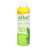 Alba Botanica Sunscreen Spray, Sensitive, Fragrance Free, Broad Spectrum SPF 50, 5 Fluid ounce