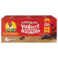 Sun-Maid Chocolate Yogurt Covered Raisins 6-Pack/1oz Cartons, 6 Each