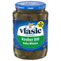 Vlasic Pickles, Kosher Dill, Baby Wholes, 24 Fluid ounce