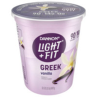 Dannon Light + Fit Yogurt, Fat Free, Greek, Vanilla