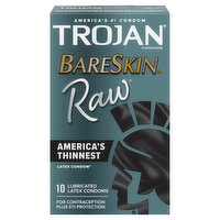 Trojan BareSkin Raw Condoms, Latex, 10 Each