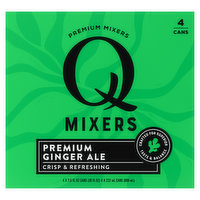 Q Mixers Ginger Ale, Premium, Crisp & Refreshing, 4 Each