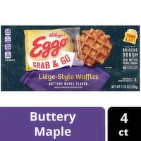 Eggo Frozen Liege-Style Waffles, Buttery Maple, 7.76 Ounce