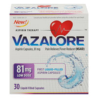Vazalore Aspirin Therapy, 81 mg, Liquid-Filled Capsules, 30 Each