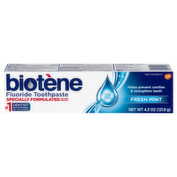 Biotene Toothpaste, Fluoride, Fresh Mint, 4.3 Ounce