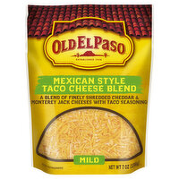 Old El Paso Cheese, Mexican Style, Taco Cheese Blend, Mild, 7 Ounce