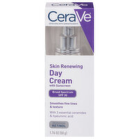 CeraVe Day Cream, Skin Renewing, Broad Spectrum SPF 30, 1.76 Ounce