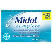 Midol Complete Multi-Symptom Relief, Caplets, Value Size, 40 Each