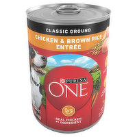 Purina One Dog Food, Chicken & Brown Rice Entree, Classic Ground, Adult, 13 Ounce