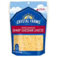 Crystal Farms Cheese, Sharp Cheddar, Wisconsin, 16 Ounce