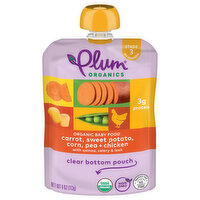 Plum Organics Stage 3 Organic Carrot, Sweet Potato, Corn, Pea & Chicken 4oz Pouch, 4 Ounce