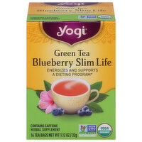 Yogi Green Tea, Blueberry Slim Life, Tea Bags, 16 Each